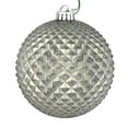 thumbnail image 1 of Vickerman 6" Pewter Durian Glitter Ball Ornament, 4 per Bag, 1 of 2