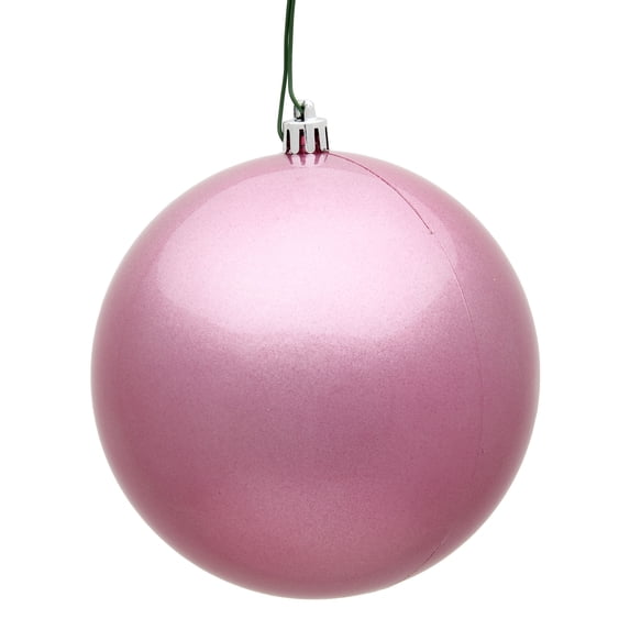 Vickerman 6" Pink Candy Ball Ornament, 4 per Bag