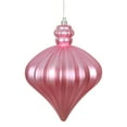 thumbnail image 1 of Vickerman 6" Pink Matte Onion Drop Ornament, with drilled and wired caps. Comes 4  per Bag., 1 of 2