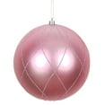 thumbnail image 1 of Vickerman 6" Pink Matte and Glitter Swirl Ball Ornament, 3 per Box, 1 of 4