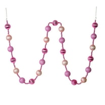 Vickerman 6' Pink Stripe Ball Ornament Christmas Garland