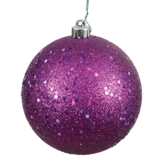 Vickerman 6" Plum Sequin Ball Ornament, 4 per Bag