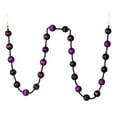 thumbnail image 1 of Vickerman 6' Plum Stripe Ball Ornament Christmas Garland, 1 of 2