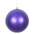 thumbnail image 1 of Vickerman 6" Purple Matte and Glitter Swirl Ball Ornament, 3 per Box, 1 of 4
