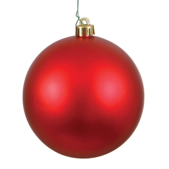 Vickerman 6" Red Matte Ball Ornament, 4 per Bag