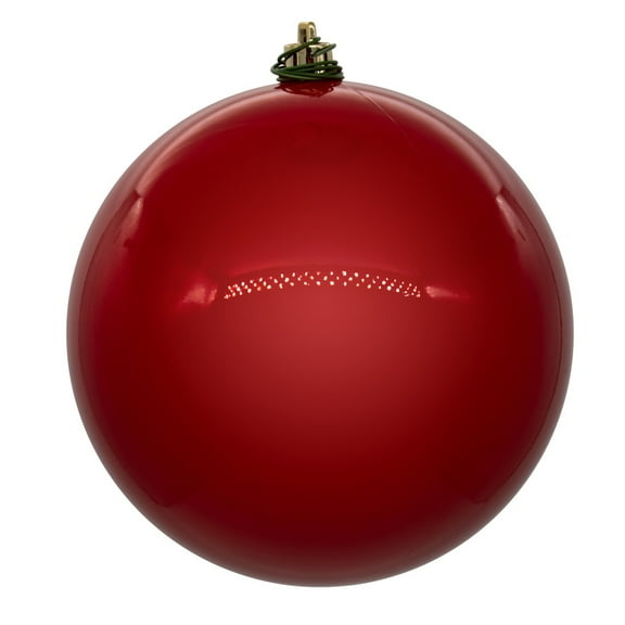 Vickerman 6" Red Pearl UV Drilled Ball Ornament, 4 per bag.
