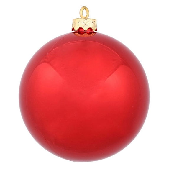 Vickerman 6" Red Shiny Ball Ornament, 4 per Bag