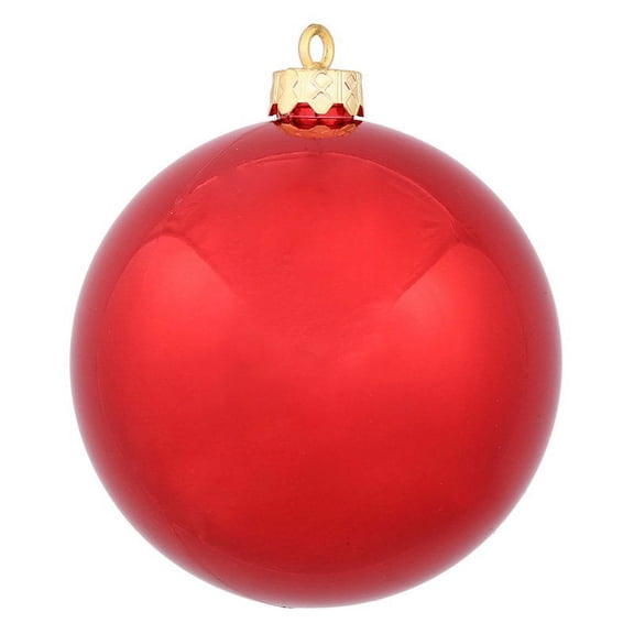 Vickerman 6" Red Shiny Ball Ornament, 4 per Bag
