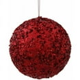 thumbnail image 1 of Vickerman 6" Red Sparkle Sequin Ball Kissing Ball Ornament, 1 of 2