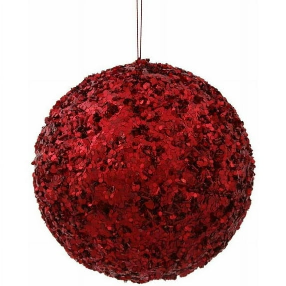 Vickerman 6" Red Sparkle Sequin Ball Kissing Ball Ornament