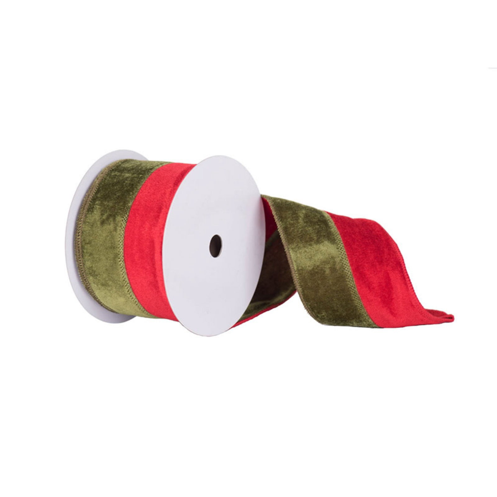 Vickerman 4" x 10yd Red/Green Velvet Ribbon