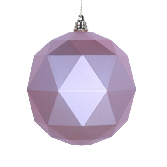 Vickerman 6" Rose Gold Geometric Ball Ornament Featuring a Matte Finish. Comes 4 per bag