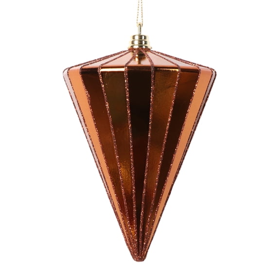 Vickerman 6" Shiny Copper Cone Ornament, 3 per bag.