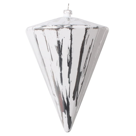 Vickerman 6" Silver Brushed Cone Christmas Ornament, Set of 4