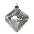 thumbnail image 1 of Vickerman 6'' Silver Candy/Glitter Swirl Diamond Christmas Ornament, 1 of 1