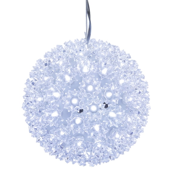 Vickerman 6" Starlight Sphere Christmas Ornament with Cool White Wide Angle LED Lights