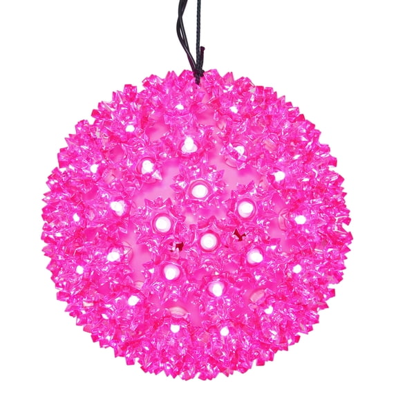 Vickerman 6" Starlight Sphere Christmas Ornament with Pink Wide Angle LED Lights