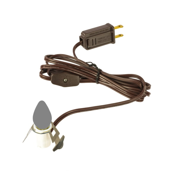 Vickerman 6' Switched Pinch Clip C7 Socket XTW 20 Guage Brown Wire 2 pack