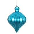 thumbnail image 1 of Vickerman 6" Turquoise Matte Onion Drop Christmas Ornament, 4 per Bag, 1 of 4