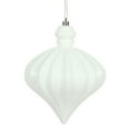 thumbnail image 1 of Vickerman 6" White Matte Onion Drop Christmas Ornament, 4 per Bag, 1 of 4