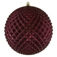 thumbnail image 1 of Vickerman 6" Wine Durian Glitter Ball Ornament, 4 per Bag, 1 of 2