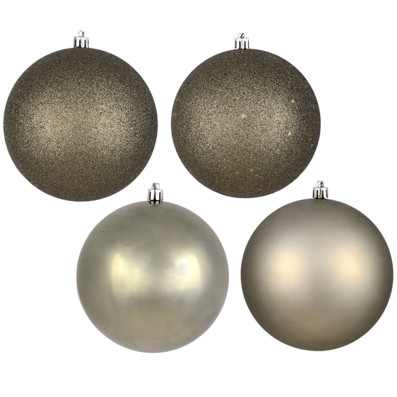 Vickerman 6" Wrought Iron 4-Finish Ball Ornament Assortment, 4 per Box