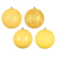 thumbnail image 1 of Vickerman 6" Yellow 4-Finish Ball Ornament Assortment, 4 per Box, 1 of 5