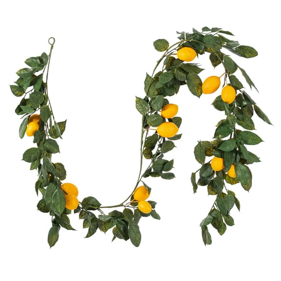 Vickerman 6' Artificial Green and Yellow Salal Leaf Lemon Garland.