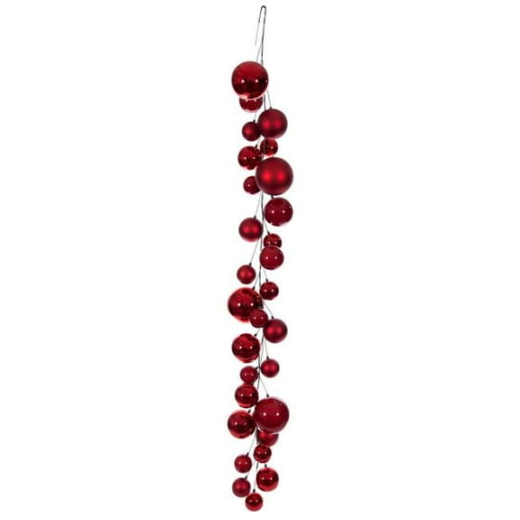 Vickerman N250503 6 ft. Red Ball Branch Garland, 4-6 in.