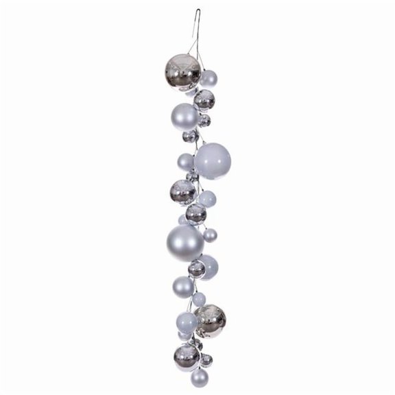 Vickerman N250707 6 ft. Silver Ball Branch Garland, 4-8 in.