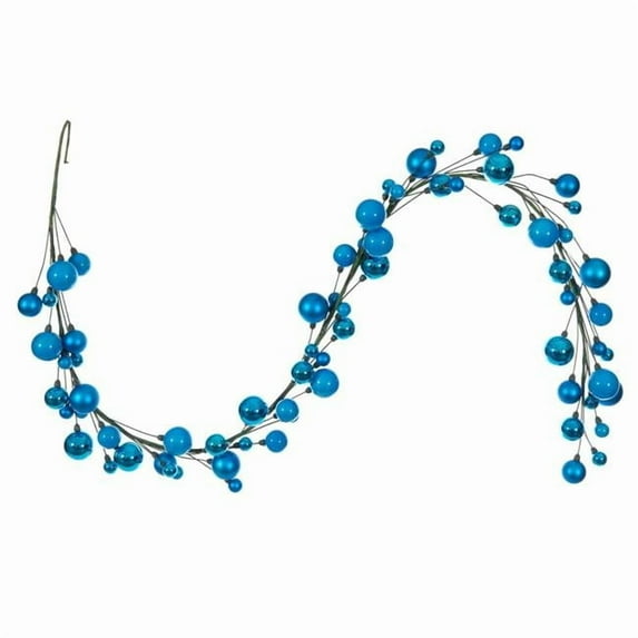 Vickerman N250112 6 ft. Turquoise Ball Branch Garland - 1-2 in.