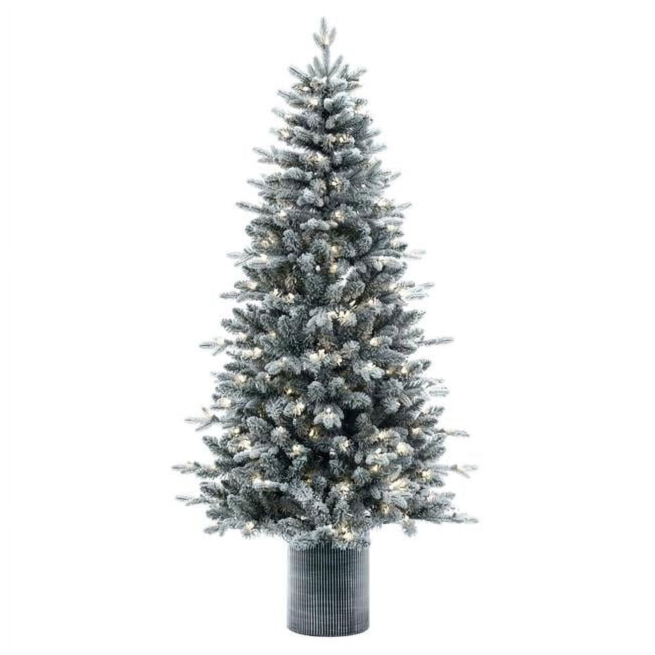 Vickerman B245561LED 6 ft. x 39 in. Frosted Potted Spruce Dura-Lit 200 ...