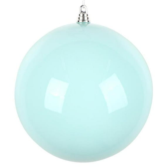 Vickerman MT250627W 6 in. Aqua Enamel Ball Ornament - 4 per Bag