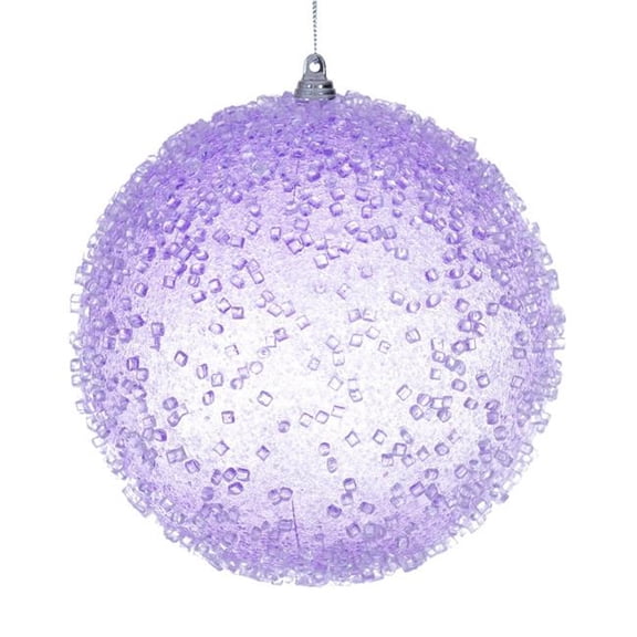 Vickerman MT254086W 6 in. Lavender Icy Sugar Ball Ornament - 2 per Bag