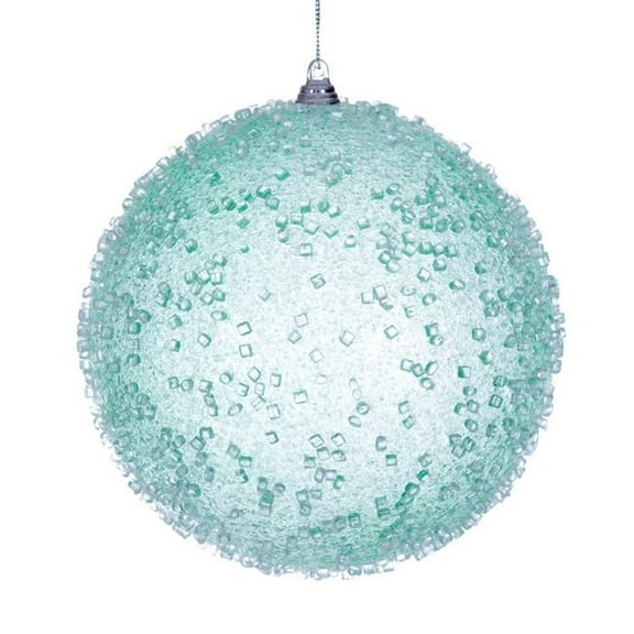 Vickerman MT254044W 6 in. Seafoam Green Icy Sugar Ball Ornament - 2 per Bag