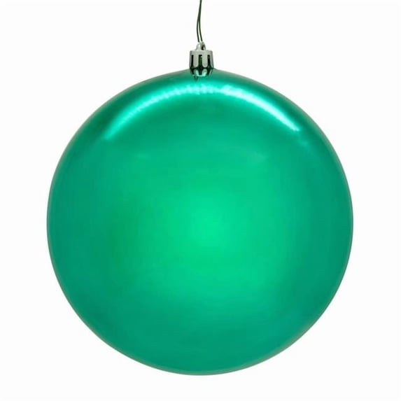 Vickerman N591542DSVL 6 in. Teal Shiny Seamless UV Drilled Christmas Ornament Ball - 4 per Box
