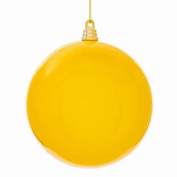 Vickerman MT250678W 6 in. Yellow Enamel Ball Ornament - 4 per Bag