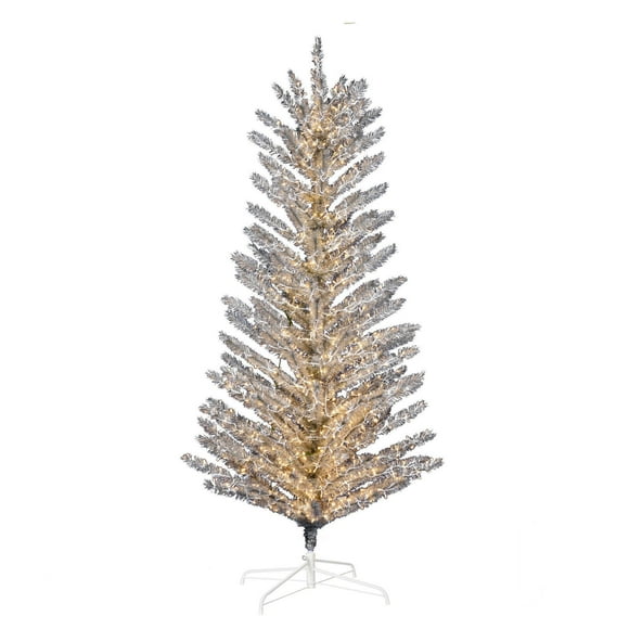 Vickerman 6' x 43" Vintage Aluminum Tree, Warm White Low Voltage LED 3mm Lights.