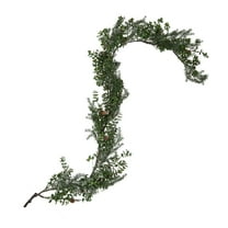 Vickerman 6' x14" Artificial Green Snow Cedar and Eucalyptus Garland.