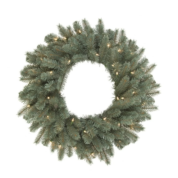 Vickerman 60" Colorado Blue Spruce Artificial Christmas Wreath, Warm White LED Lights