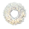 thumbnail image 1 of Vickerman 60" Crystal White Spruce Artificial Christmas Wreath, Warm White LED Mini Lights, 1 of 2