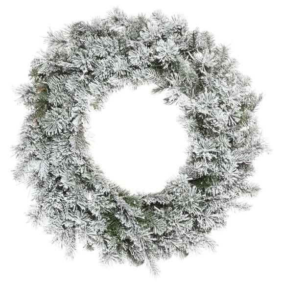 Vickerman 60" Flocked Kiana Artificial Christmas Wreath, Unlit