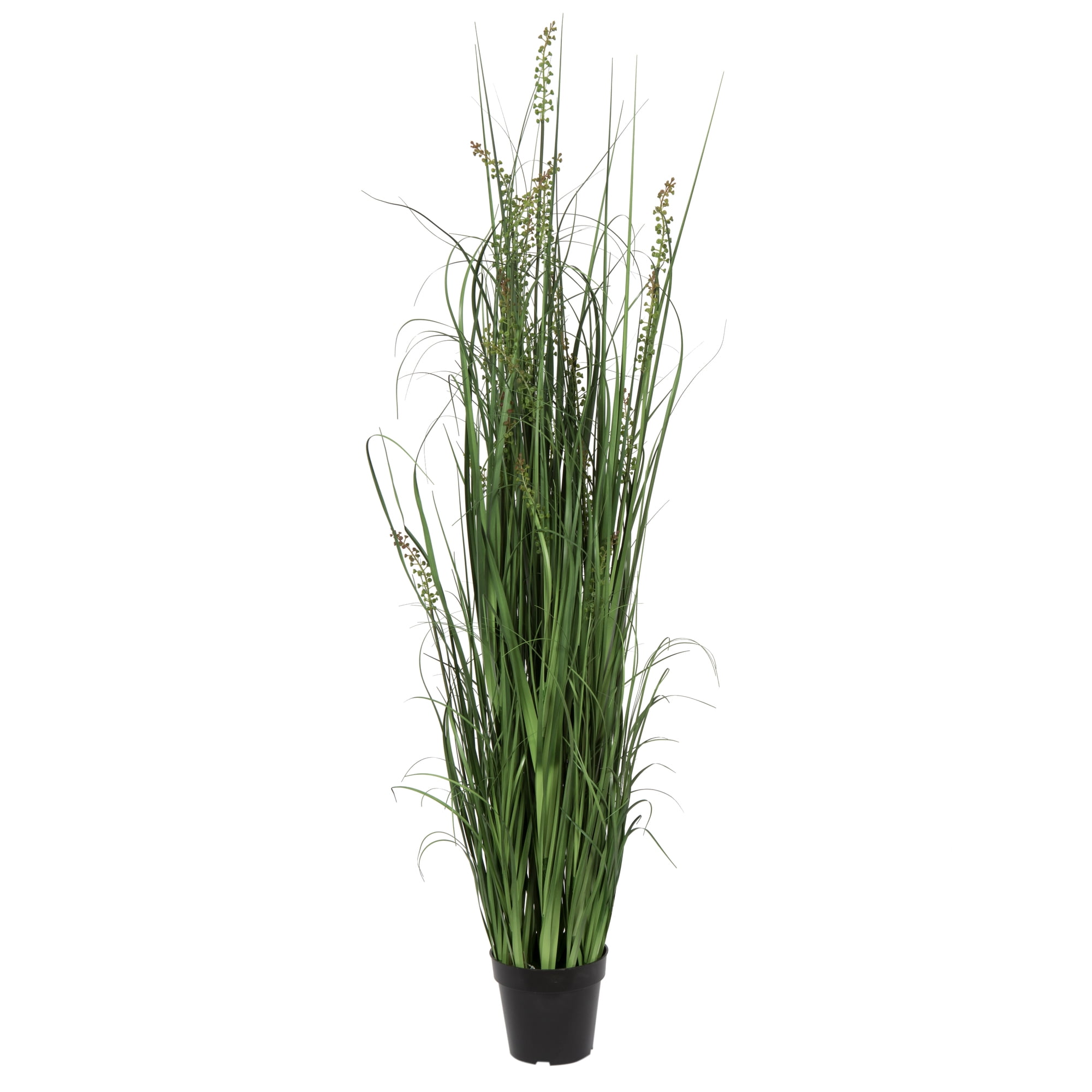 Vickerman 60" Green PVC Artificial Potted Grass Plant
