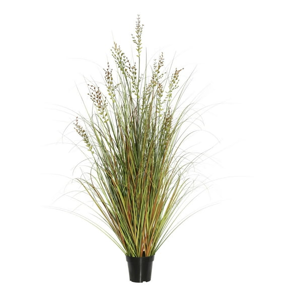 Vickerman 60" PVC Artificial Potted Green and Brown Grass and Plastic Grass.