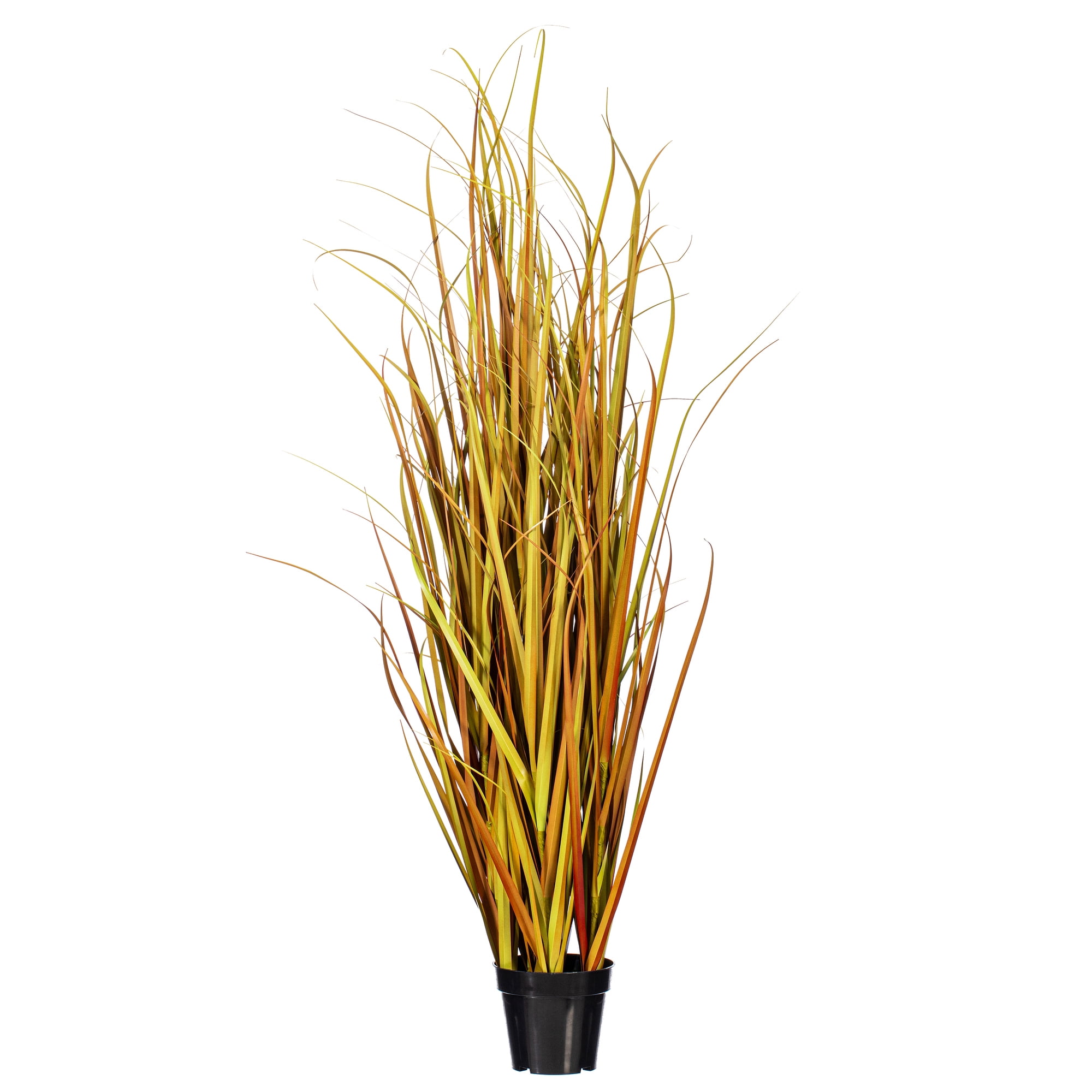 60" Mixed Brown and Green Artificial Grass with Black Plastic Pot