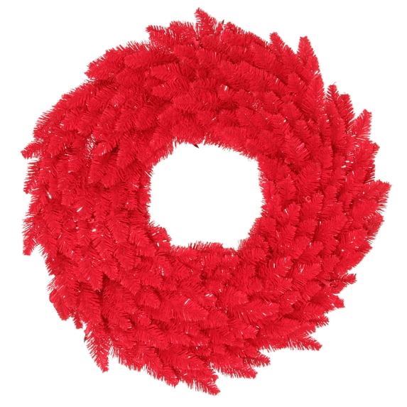Vickerman 60" Red Fir Artificial Christmas Wreath, Red Dura-Lit LED lights.