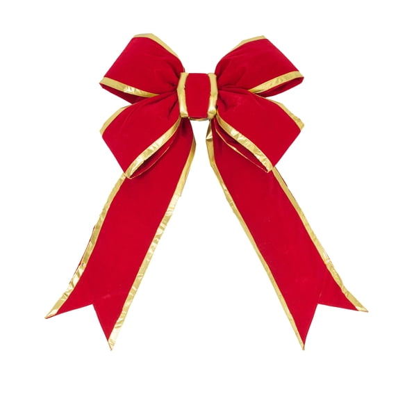 Vickerman 60" Red-Gold Four Loop Velvet Indoor Christmas Bow