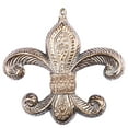 thumbnail image 1 of Vickerman 7.3" Mocha Antique Fleur-de-lis Christmas Ornament, Pack of 2, 1 of 3