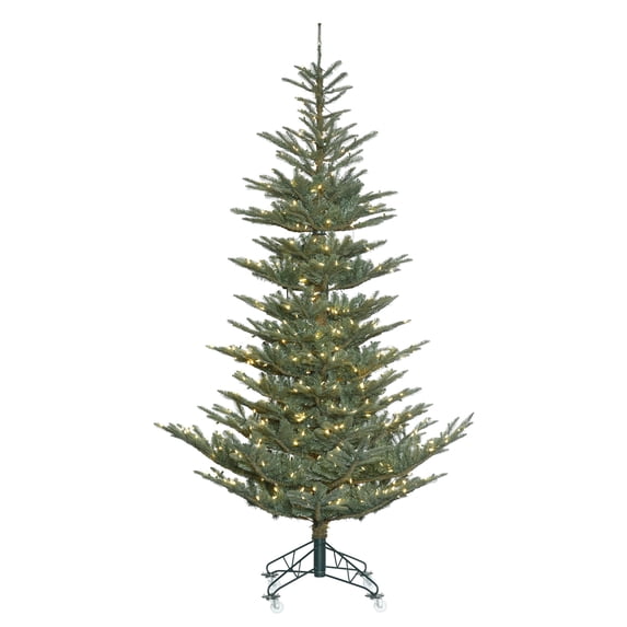 Vickerman 7.5' Alberta Blue Spruce Artificial Christmas Tree, Warm White Dura-lit LED Lights