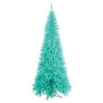 thumbnail image 1 of Vickerman 7.5' Aqua Fir Slim Artificial Christmas Tree, Aqua Dura-lit LED Lights, 1 of 3